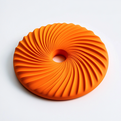 Ghylx Natural Rubber Dog Frisbee Toy - 2-in-1 Treat Dispensing Flying Disc & IQ Brain Training Toy - Floating Water Toy for Fetch & Dental Clean - Orange