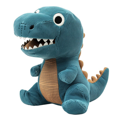 Ghylx Tough Plush Dog Toy for Aggressive Chewers - Indestructible Squeaky Dinosaur Toy with Reinforced Seams - Heavy Duty Chew Toy for Large Breeds - Teal